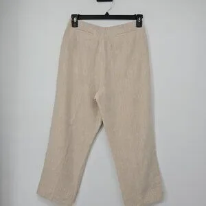 Vintage Pants & Jumpsuits David N Beige Linen Hanky Hem Pants — free download